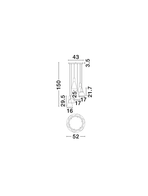 Luster NOVA LUCE 9236308 LED 48W 1440lm 3000K 230V IP20